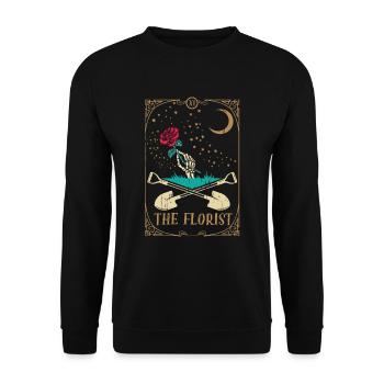 Rose Tarot Card Occult Club Gothic Florist - Unisex Pullover - Schwarz - Vorne - Alina (178cm) & Michal (187cm)