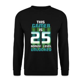 Ce joueur est un amateur de jeux vidéo Gamer Age 25 - Sweat-shirt Unisexe - noir - Devant - Alina (178cm) & Michal (187cm)