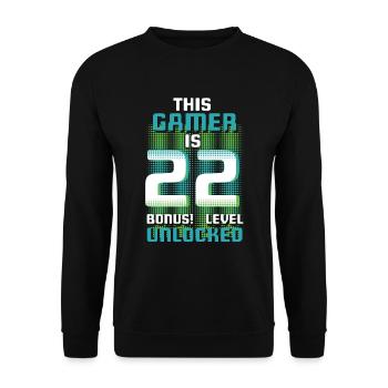 This Gamer Is Video Game Lover Gamer Age 22 - Unisex Sweatshirt - black - Front - Alina (178cm) & Michal (187cm)