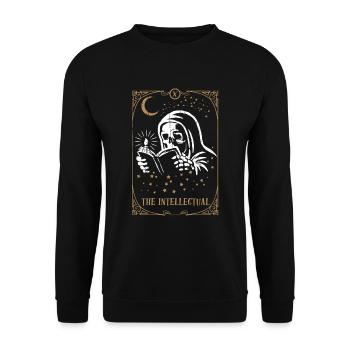 Squelette Carte de Tarot Intellectuel Gothique Occulte - Sweat-shirt Unisexe - noir - Devant - Alina (178cm) & Michal (187cm)