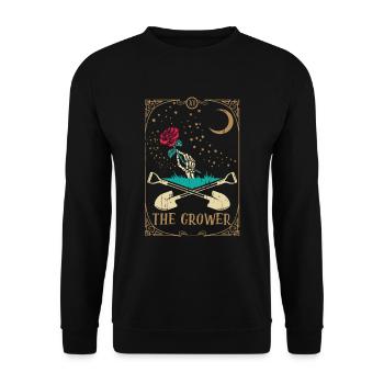 Rose Tarot Card Occult Club Gothic Grower - Unisex Pullover - Schwarz - Vorne - Alina (178cm) & Michal (187cm)
