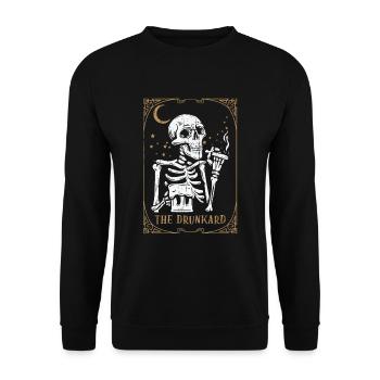Tarot Card Occult Club Gothic Vice Drink Drunkard - Unisex Sweatshirt - black - Front - Alina (178cm) & Michal (187cm)