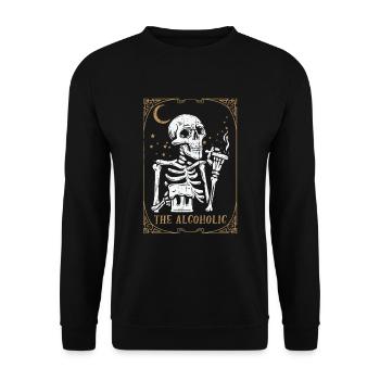 Tarot Card Occult Club Gothic Vice Drinker Alcohol - Unisex Pullover - Schwarz - Vorne - Alina (178cm) & Michal (187cm)