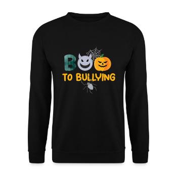 Ghost Stop Boo Bullying Courage Orange Unity Day - Unisex Pullover - Schwarz - Vorne - Alina (178cm) & Michal (187cm)