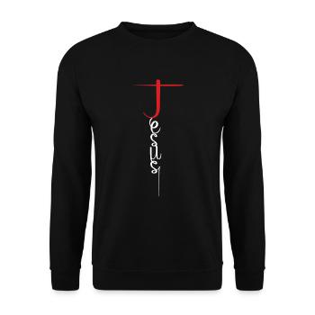Aimer Christian Pastor Script Jésus - Sweat-shirt Unisexe - noir - Devant - Alina (178cm) & Michal (187cm)
