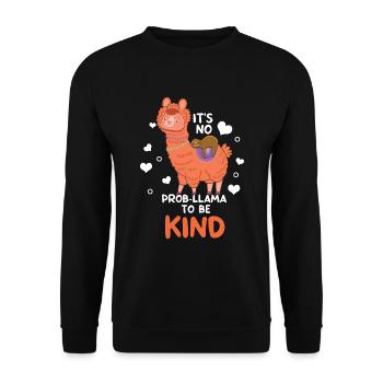 Llama Problem Kind Courage Orange Unity Day - Unisex Sweatshirt - black - Front - Alina (178cm) & Michal (187cm)