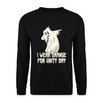 Ghost Stop Bullying Courage Wear Orange Unity Day - Unisex Pullover - Schwarz - Vorne - Alina (178cm) & Michal (187cm)