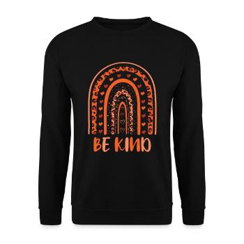 Kind Rainbow Orange Kindness Awareness Unity Day - Unisex Pullover - Schwarz - Vorne - Alina (178cm) & Michal (187cm)