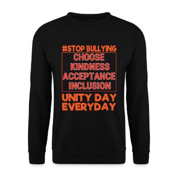 Kindness Stop Bullying Awareness Unity Day - Unisex Pullover - Schwarz - Vorne - Alina (178cm) & Michal (187cm)