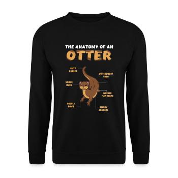 Kawaii Definition Animal Anatomy Of Otter - Unisex Sweatshirt - black - Front - Alina (178cm) & Michal (187cm)