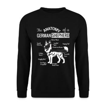 Definition Animal Pet Anatomy Of German Shepherd - Unisex Sweatshirt - black - Front - Alina (178cm) & Michal (187cm)
