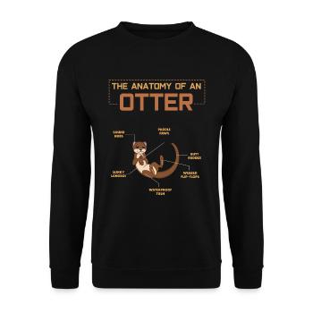 Mignon Kawaii Définition Anatomie animale de la loutre - Sweat-shirt Unisexe - noir - Devant - Alina (178cm) & Michal (187cm)