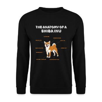 Définition Animal Animal Anatomie de chien de compagnie de Shiba Inu - Sweat-shirt Unisexe - noir - Devant - Alina (178cm) & Michal (187cm)