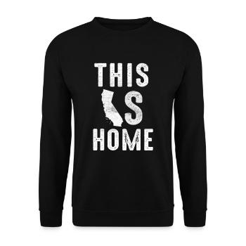 Map America US State Flag This Home California - Unisex Sweatshirt - black - Front - Alina (178cm) & Michal (187cm)