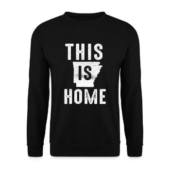 Map America US State Flag This Home Arkansas - Unisex Sweatshirt - black - Front - Alina (178cm) & Michal (187cm)
