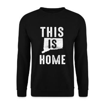 Map America US State Flag This Home Connecticut - Unisex Sweatshirt - black - Front - Alina (178cm) & Michal (187cm)