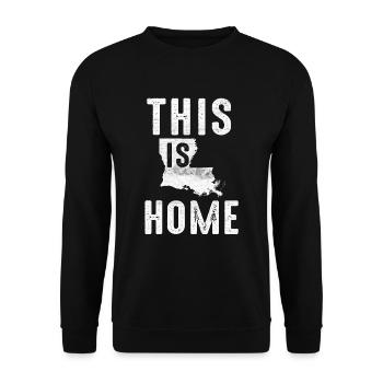 Map America US State Flag This Home Louisiana - Unisex Sweatshirt - black - Front - Alina (178cm) & Michal (187cm)