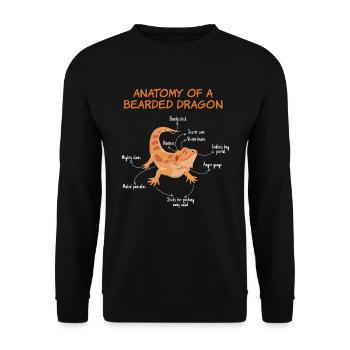 Animal Gecko Anatomy Of Bearded Dragon - Unisex Pullover - Schwarz - Vorne - Alina (178cm) & Michal (187cm)