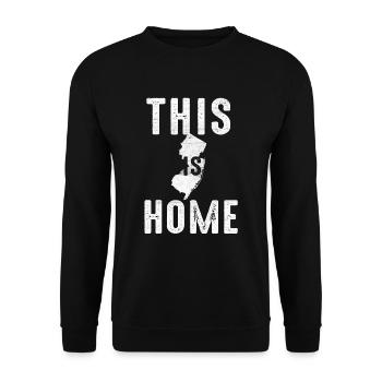 Map America US State Flag This Home New Jersey - Unisex Sweatshirt - black - Front - Alina (178cm) & Michal (187cm)