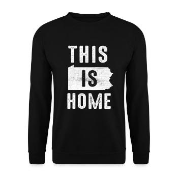 Carte Amérique État américain Drapeau Cette maison Pennsylvanie - Sweat-shirt Unisexe - noir - Devant - Alina (178cm) & Michal (187cm)