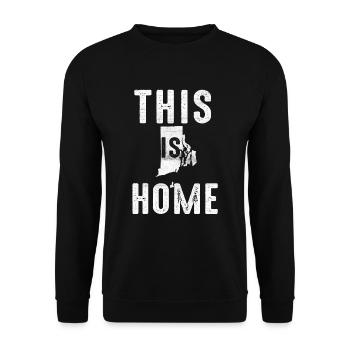 Map America US State Flag This Home Rhode Island - Unisex Sweatshirt - black - Front - Alina (178cm) & Michal (187cm)