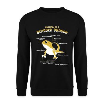 Reptile Animal Gecko Anatomy Of Bearded Dragon - Unisex Pullover - Schwarz - Vorne - Alina (178cm) & Michal (187cm)