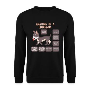 Définition Animal Animal Anatomie du chien Chihuahua - Sweat-shirt Unisexe - noir - Devant - Alina (178cm) & Michal (187cm)