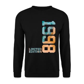28. GEBURTSTAG LIMITED EDITION 1998 - Unisex Pullover - Schwarz - Vorne - Alina (178cm) & Michal (187cm)