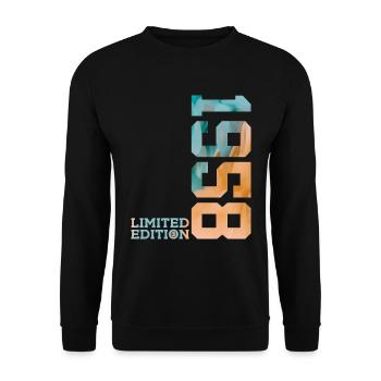 68TH BIRTHDAY LIMITED EDITION 1958 - Unisex Sweatshirt - black - Front - Alina (178cm) & Michal (187cm)