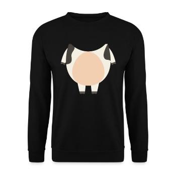 Funny Animal Cow Costume For Halloween - Unisex Sweatshirt - black - Front - Alina (178cm) & Michal (187cm)