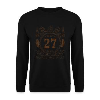 Retro Vintage Age 27 Year Old Birth Born Beer - Unisex Sweatshirt - black - Front - Alina (178cm) & Michal (187cm)