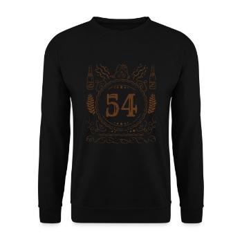 Retro Vintage Age 54 Year Old Birth Born Beer - Unisex Sweatshirt - black - Front - Alina (178cm) & Michal (187cm)