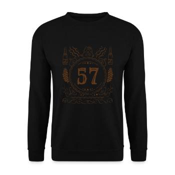 Retro Vintage Age 57 Year Old Birth Born Beer - Unisex Sweatshirt - black - Front - Alina (178cm) & Michal (187cm)