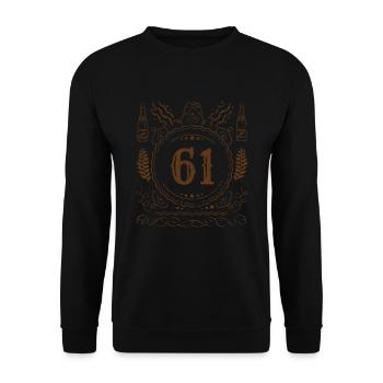Retro Vintage Age 61 Year Old Birth Born Beer - Unisex Pullover - Schwarz - Vorne - Alina (178cm) & Michal (187cm)