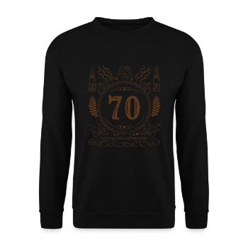 Retro Vintage Age 70 ans Naissance Naissance Bière - Sweat-shirt Unisexe - noir - Devant - Alina (178cm) & Michal (187cm)