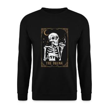 Tarot Card Occult Club Gothic Vice Drinker Drunk - Unisex Pullover - Schwarz - Vorne - Alina (178cm) & Michal (187cm)