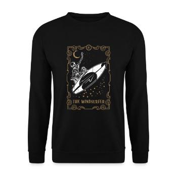 Tarot Card Occult Club Gothic Wind Surfer Surf - Unisex Sweatshirt - black - Front - Alina (178cm) & Michal (187cm)