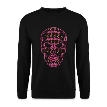 Flamaingo Skeleton Bone Horror Scary Halloween - Unisex Pullover - Schwarz - Vorne - Alina (178cm) & Michal (187cm)