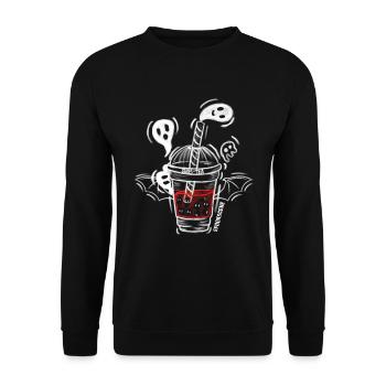 Bulle fantôme Thé au lait Horreur Effrayant Halloween - Sweat-shirt Unisexe - noir - Devant - Alina (178cm) & Michal (187cm)