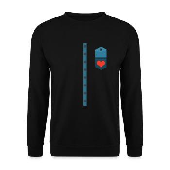 Funny Tin Heart Costume For Halloween - Unisex Sweatshirt - black - Front - Alina (178cm) & Michal (187cm)