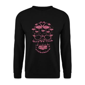Flamaingo Skeleton Horror Scary Halloween - Unisex Sweatshirt - black - Front - Alina (178cm) & Michal (187cm)