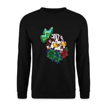 Butterfly Floral Bone Sugar Muertos Day Halloween - Unisex Sweatshirt - black - Front - Alina (178cm) & Michal (187cm)