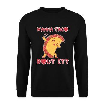 Talk About It Cute Kawaii Heart Dab Dabbing Taco - Unisex Sweatshirt - black - Front - Alina (178cm) & Michal (187cm)