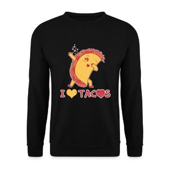 Love Tacos Mignon Kawaii Coeur Dab Dabbing Taco - Sweat-shirt Unisexe - noir - Devant - Alina (178cm) & Michal (187cm)