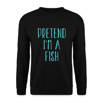Drôle de faire semblant que je suis un costume de poisson pour Halloween - Sweat-shirt Unisexe - noir - Devant - Alina (178cm) & Michal (187cm)