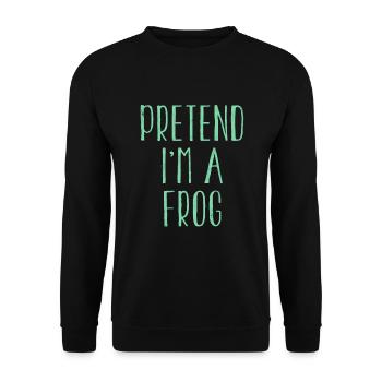 Funny Pretend I'm Frog Costume For Halloween - Unisex Sweatshirt - black - Front - Alina (178cm) & Michal (187cm)