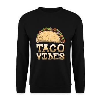 Cuisine Vintage Mexican Food Vibes Mexico Taco - Unisex Pullover - Schwarz - Vorne - Alina (178cm) & Michal (187cm)