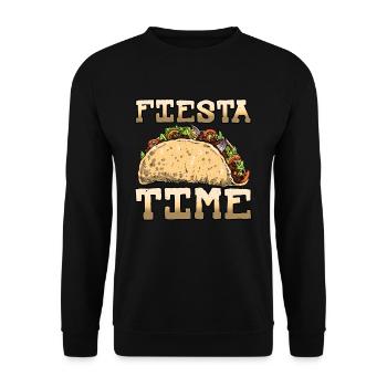 Vintage Mexican Food Mexico Party Taco - Unisex Pullover - Schwarz - Vorne - Alina (178cm) & Michal (187cm)