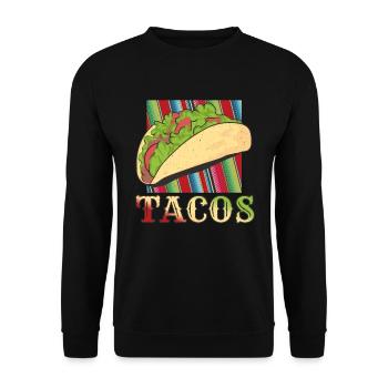 Retro Vintage Mexican Food Taco - Unisex Pullover - Schwarz - Vorne - Alina (178cm) & Michal (187cm)