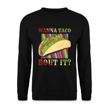 Talk About It Retro Vintage Mexican Food Taco - Unisex Pullover - Schwarz - Vorne - Alina (178cm) & Michal (187cm)